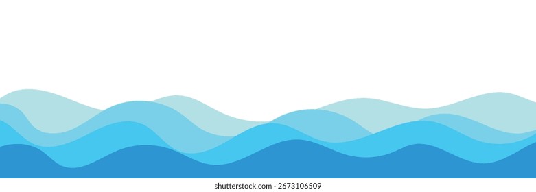 Wavy background. Abstract sea poster. Vector illustration
