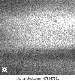 Wavy background. Black and white grainy design. Stippling effect. Vector illustration. Pointillism pattern.