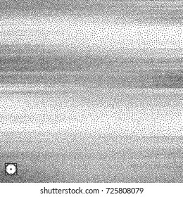 Wavy background. Black and white grainy dotwork design. Pointillism pattern. Stippled vector illustration.