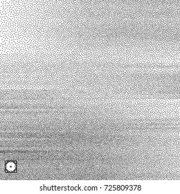 Wavy background. Black and white grainy dotwork design. Pointillism pattern. Stippled vector illustration.