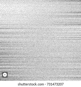 Wavy background. Black and white grainy design. Pointillism pattern. Stippled vector illustration.