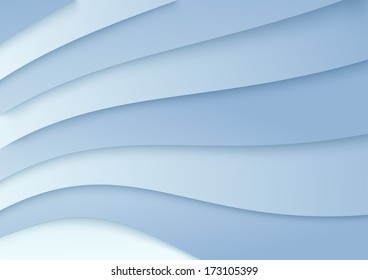 Wavy background in blue color - template. Vector illustration