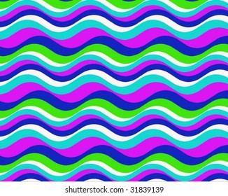 a wavy background in blue,white,pink and green