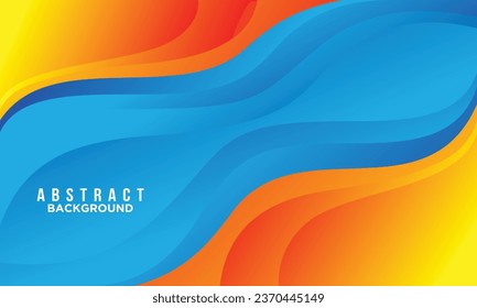 Wavy background design with blue and yellow gradient color 