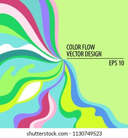 Wavy background design with colorful dice for poster. Vector illustration.