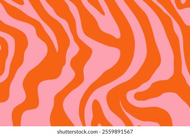 Wavy background design template. Pink and red trendy vector illustration retro style 
