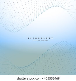 Wavy background with dots. Technology background