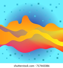 Wavy background. Dynamic effect. Abstract multicolored pattern.