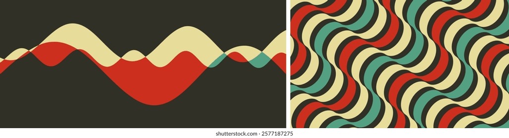 Wavy background with dynamic effect. Sound wave of movement. Template with curved ribbons. Cover design template. 3d vector illustration for banner, flyer, poster or brochure.