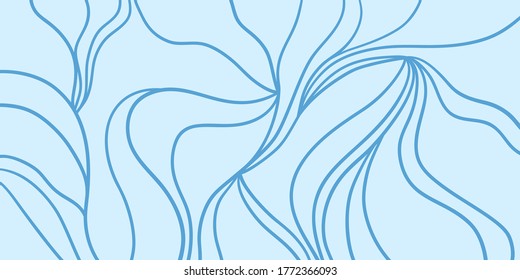 Wavy background. Hand drawn abstract waves. Stripe texture with many lines. Waved pattern