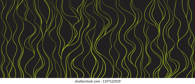 Wavy background. Hand drawn waves. Seamless wallpaper on horizontally surface. Texture with many lines. Waved pattern. Line art. Print for banners, flyers or posters