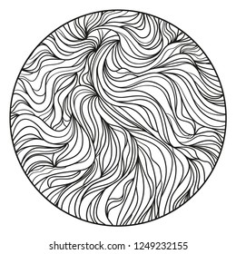 Wavy background. Hand drawn waves. Stripe abstract texture with many lines. Waved pattern. Black and white illustration for banners, flyers or posters