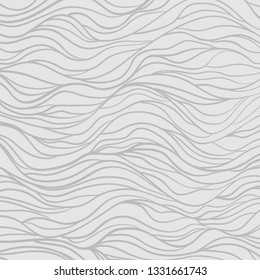 Wavy background. Hand drawn waves. Stripe abstract texture with many lines. Waved pattern. Black and white illustration for banners, flyers or posters
