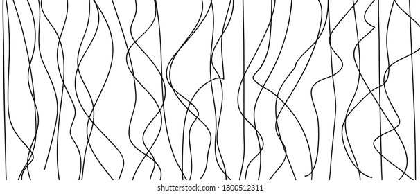 Wavy background. Hand drawn waves. Seamless wallpaper on horizontally surface