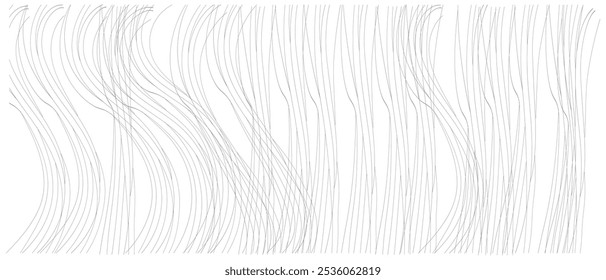 Fundo ondulado. Ondas desenhadas à mão. Papel de parede sem costura na superfície horizontal. Textura da faixa com muitas linhas. Padrão ondulado. Arte em linha. Impressão para banners, folhetos ou cartazes