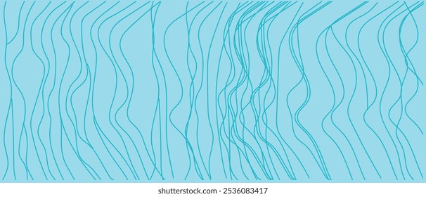 Wavy background. Hand drawn waves. Seamless wallpaper on horizontally surface. Stripe texture with many lines. Waved pattern. Colored illustration for banners, flyers or posters