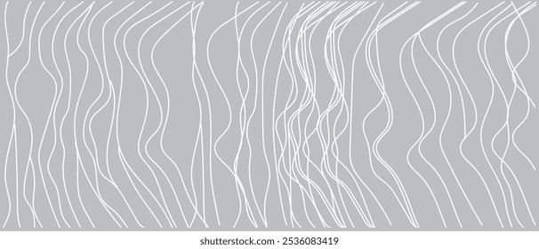 Wellenförmiger Hintergrund. Handgezeichnete Wellen. Nahtlose Tapete auf horizontaler Oberfläche. Streifenstruktur mit vielen Linien. Wellenmuster. Farbige Illustration für Banner, Flyer oder Poster