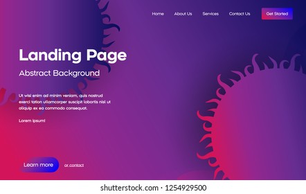 Wavy background for landing concept. 3d abstract bubble shapes. Landing page template. Vector illustration. Minimal geometric background.Easy to edit and customize.Eps10 vector.
