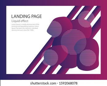 Wavy background for landing concept. 3d abstract bubble shapes. Landing page template