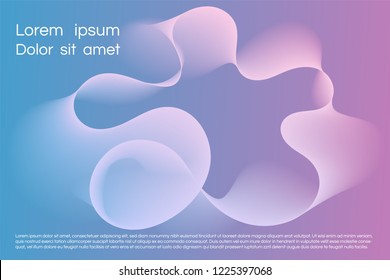 Wavy background for landing concept. Abstract twisted smooth shape. Landing page template vector illustration. Minimal geometric background. Dynamic shape composition Eps10 vector