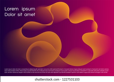 Wavy background for landing concept. Abstract twisted smooth shape. Landing page template vector illustration. Minimal geometric background. Dynamic shape composition Eps10 vector in orange, magenta