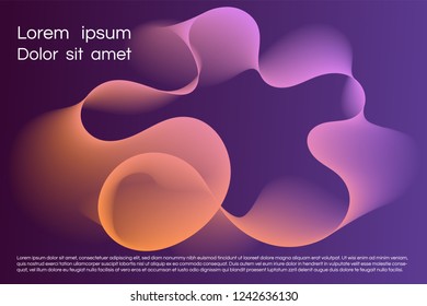 Wavy background for landing concept. Abstract twisted smooth shape. Landing page template vector illustration. Minimal geometric background. Dynamic shape composition Eps10 vector