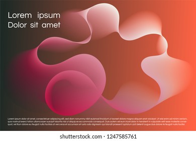 Wavy background for landing concept. Abstract twisted smooth shape. Landing page template vector illustration. Minimal geometric background. Dynamic shape composition Eps10 vector in red, pink, white