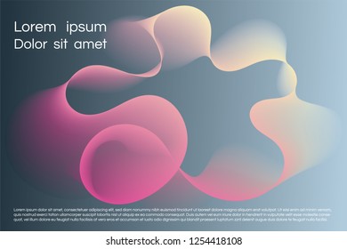 Wavy background for landing concept. Abstract twisted smooth shape. Landing page template vector illustration. Minimal geometric background. Dynamic shape composition Eps10 vector in blue, pink