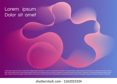 Wavy background for landing concept. Abstract twisted smooth shape. Landing page template vector illustration. Minimal geometric background. Dynamic shape composition Eps10 vector in pink