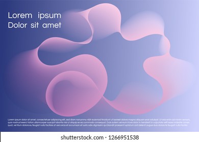 Wavy background for landing concept. Abstract twisted smooth shape. Landing page template vector illustration. Minimal geometric background. Dynamic shape composition Eps10 vector