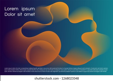 Wavy background for landing concept. Abstract twisted smooth shape. Landing page template vector illustration. Minimal geometric background. Dynamic shape composition Eps10 vector