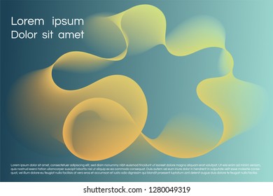 Wavy background for landing concept. Abstract twisted smooth shape. Landing page template vector illustration. Minimal geometric background. Dynamic shape composition Eps10 vector in blue, orange