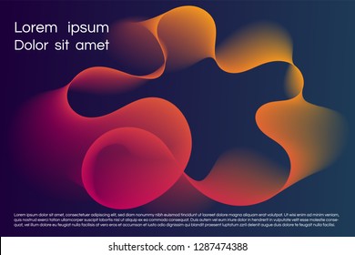 Wavy background for landing concept. Abstract twisted smooth shape. Landing page template vector illustration. Minimal geometric background. Dynamic shape composition Eps10 vector in orange, magenta