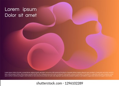 Wavy background for landing concept. Abstract twisted smooth shape. Landing page template vector illustration. Minimal geometric background. Dynamic shape composition Eps10 vector