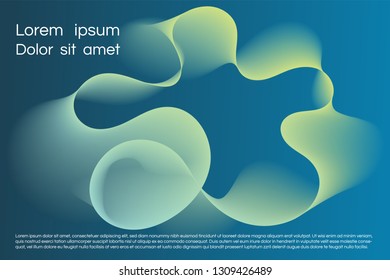 Wavy background for landing concept. Abstract twisted smooth shape. Landing page template vector illustration. Minimal geometric background. Dynamic shape composition Eps10 vector in blue