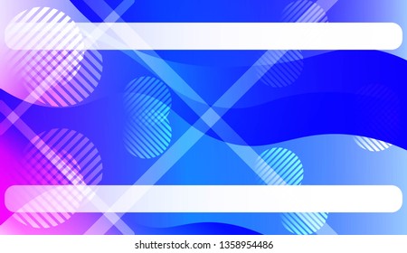Wavy Background with Lines, Circle. For Cover Page, Landing Page, Banner. Vector Illustration.