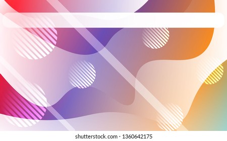 Wavy Background with Lines, Circle. For Design Flyer, Banner, Landing Page. Vector Illustration with Color Gradient