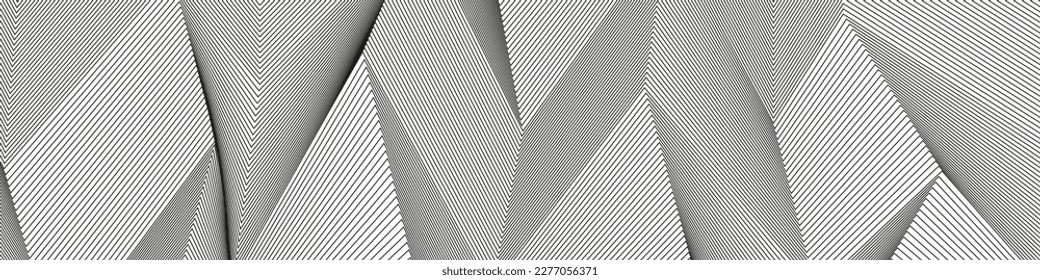Wavy background of lines. Monochrome dynamic surface with effect of optical illusion. Vector.