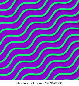 Wavy background in modern colors Ufo green and Proton Purple in 2019 year. Eps10