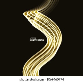 Wavy background with motion effect. 3d technology style. Vector illustration.