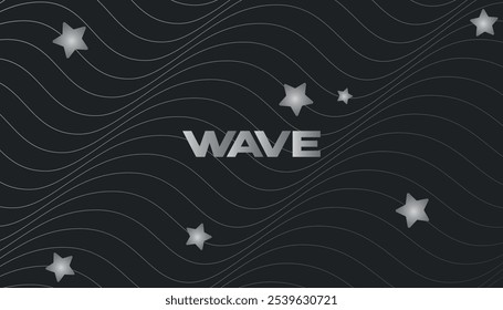 
Fondo ondulado sobre un fondo gris oscuro con estrellas