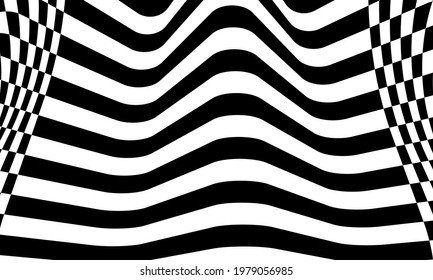 wavy background op art style creative black pattern wallpaper for design