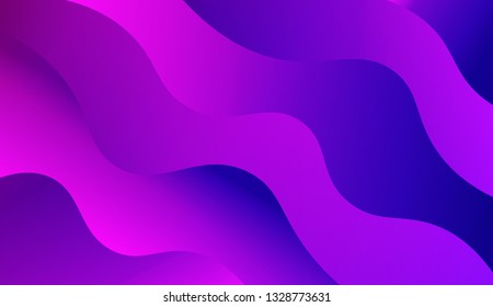 Wavy Background in Pastel Color Design. Fluid Shapes. Contrast colors. Vector illustration with geometric shapes layers. Futuristic wavy backdrop. Gradient.