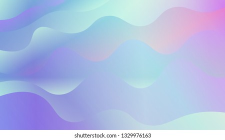Wavy Background in Pastel Color Design. Fluid Shapes. Contrast colors. Vector illustration with geometric shapes layers. Futuristic wavy backdrop