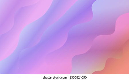 Wavy Background in Pastel Color Design. Fluid Shapes. Contrast colors. Vector illustration with geometric shapes layers. Futuristic wavy backdrop. Gradient