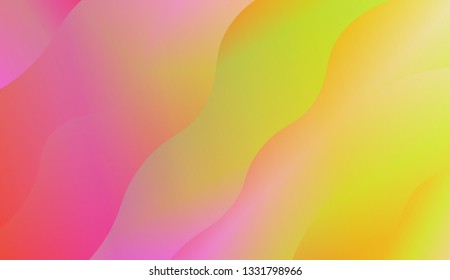 Wavy Background in Pastel Color Design. Fluid Shapes. Contrast colors. Vector illustration with geometric shapes layers. Futuristic wavy backdrop