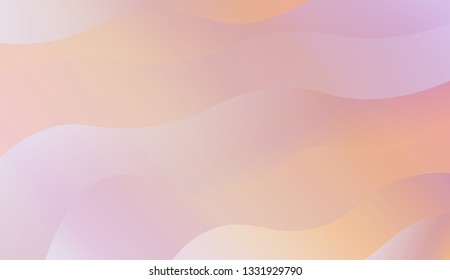 Wavy Background in Pastel Color Design. Fluid Shapes. Contrast colors. Vector illustration with geometric shapes layers. Futuristic wavy backdrop. Gradient