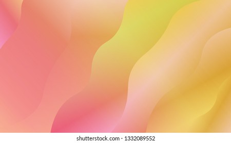 Wavy Background in Pastel Color Design. Fluid Shapes. Contrast colors. Vector illustration with geometric shapes layers. Futuristic wavy backdrop