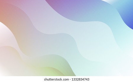 Wavy Background in Pastel Color Design. Fluid Shapes. Contrast colors. Vector illustration with geometric shapes layers. Futuristic wavy backdrop. Gradient.