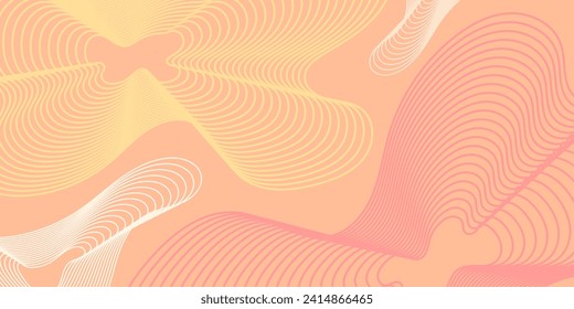 wavy background peach color. Vector illustration for banner, poster, background, postcard, cover.
